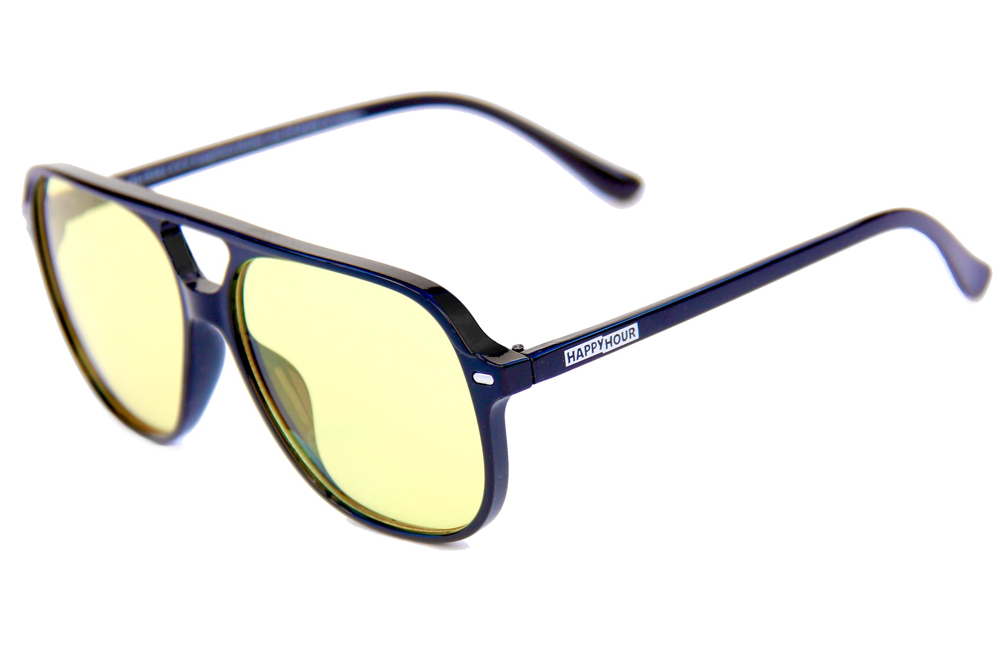 Happy Hour shades | Wenzday's | Black sunglasses yellow lens